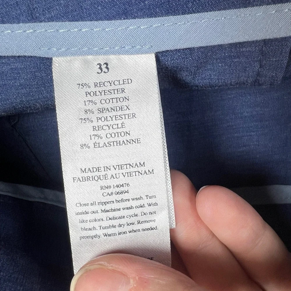 Faherty Men's 33 All Day Shorts Blue Hybrid Stretch MSC0007